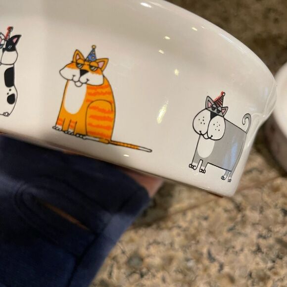 Ursula Dodge PARTY CAT Cat Bowls set of 2 - Picture 12 of 13